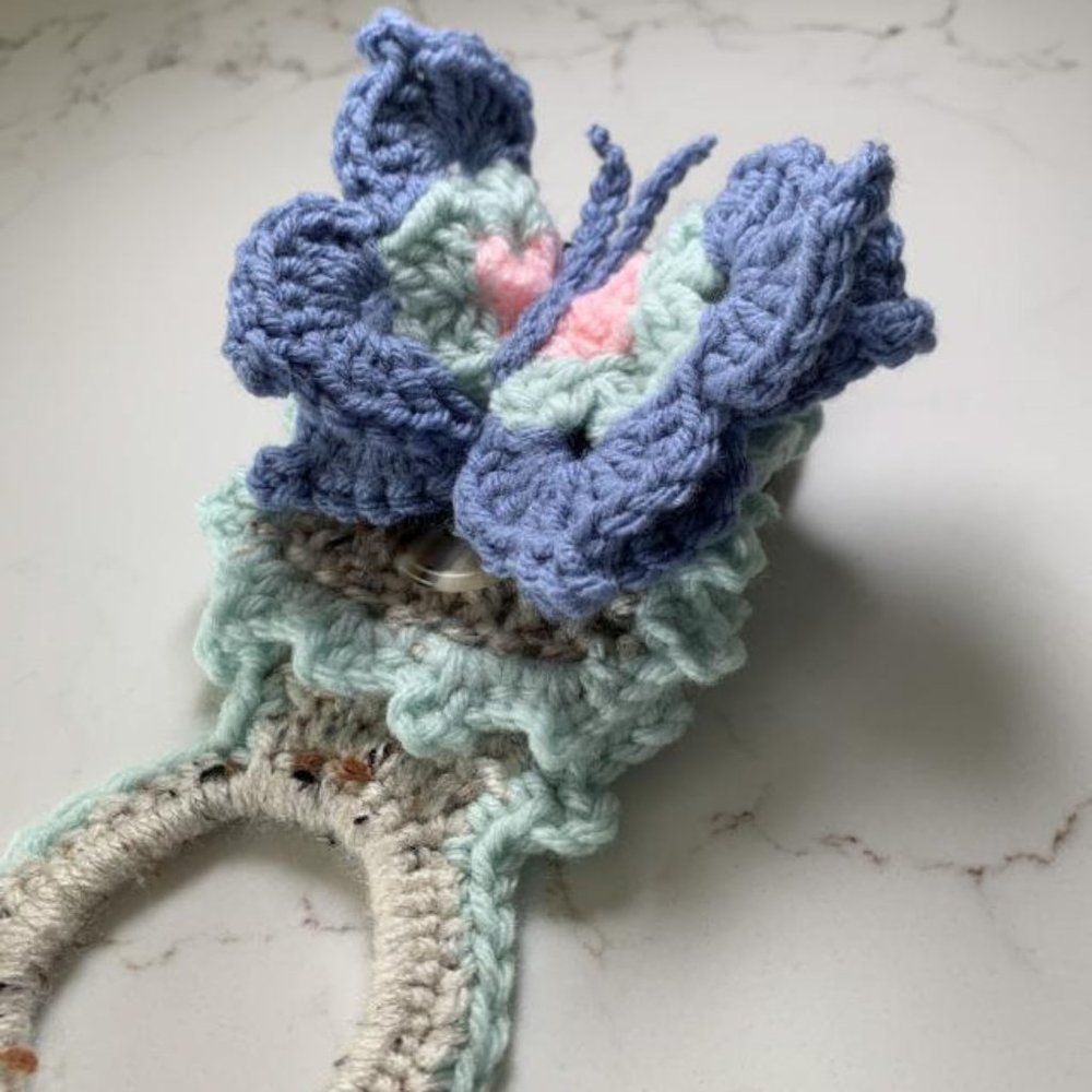 Crochet Kitchen Towel Holder,  Kitchen Towel Hanger, Butterfly